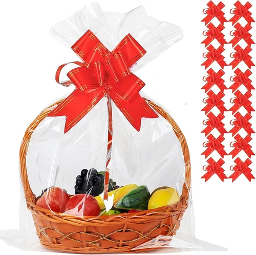 Miniatura 16 de UltraOutlet Paquete de 50 bolsas grandes de celofán de 18 x 24 pulgadas, cesta de regalo de celofán transparente, 2.3 mil de grosor, bolsas