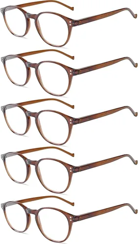 Miniatura 14 de NORPERWIS 5 pares de anteojos de lectura, ajuste estándar, con bisagra de resorte, lentes para hombres y mujeres, Mediana