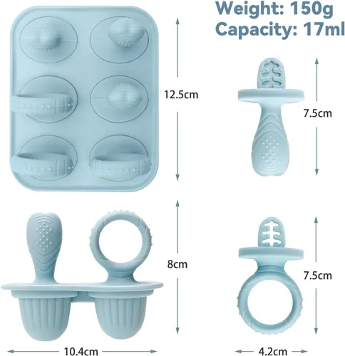 Miniatura 2 de Moldes de paletas de silicona para bebés con palitos, moldes mini para paletas de bebés moldes para paletas de leche materna para alivio del dolor
