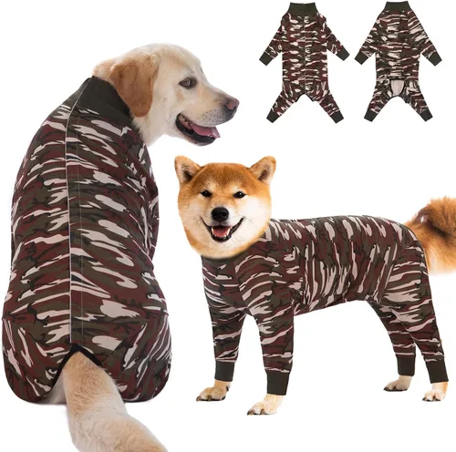 Miniatura 21 de Traje de recuperación para perros grandes y medianos después de la cirugía, mameluco antilameduras suave y transpirable para perros, alternativa al
