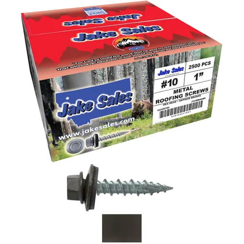 Miniatura 69 de Tornillos para techo de metal: (250) 10 x 1 sin pintura galvanizados con cabeza hexagonal para techo de chapa. Tornillos autoiniciados de metal