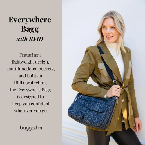 Miniatura 117 de Baggallini womens Everywhere Bagg Crossbody Women 11x9 Lightweight Nylon Hobo Water-resistant Travel Bag W/Rfid