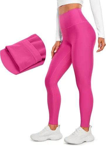 CRZ YOGA Leggings térmicos con forro polar para mujer de 28 pulgadas, pantalones de senderismo cálidos para invierno, pantalones de yoga de cintura