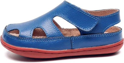 Miniatura 4 de DADAWEN - Sandalias de pescador con correa de cuero para niña y niño (bebé, niño pequeño, niño grande)