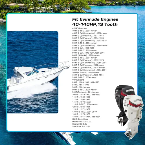 Miniatura 6 de Hélice del barco del OEM 13.2x19 de aluminio Prop Fit BRP Johnson Evinrude OMC Stern Drive 40-140 HP Motor fuera de borda 13 piezas del diente