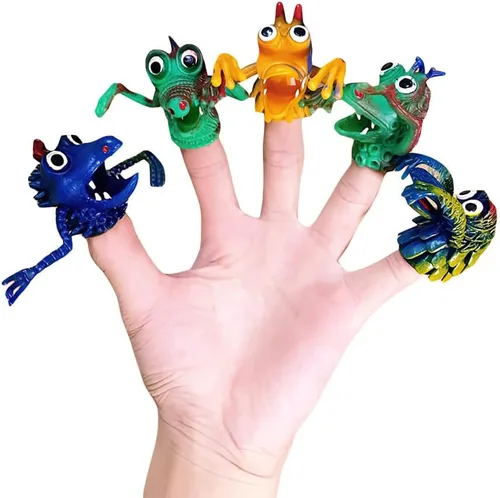 Miniatura 8 de Dibujos animados de silicona animal dedo títeres monstruo narración muñeca teatro muñeca suave regalo dedos guantes dedos dedos