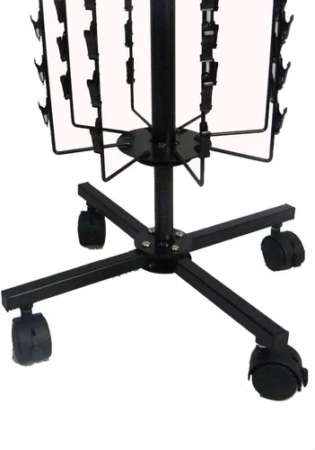 Miniatura 4 de FixtureDisplays® Estante de clips de suelo con cabecera, giratorio, 144 clips - negro 15967-NEW-NF