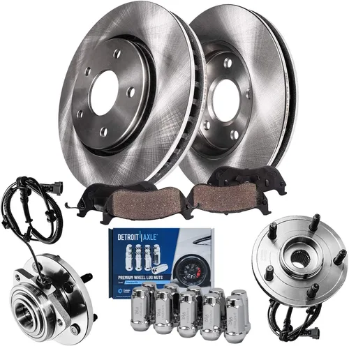Miniatura 28 de Detroit Axle - Kit de frenos para Volkswagen Beetle Golf City Jetta Frenos de Disco Rotores Pastillas de Freno de Cerámica Reemplazo : Rotores