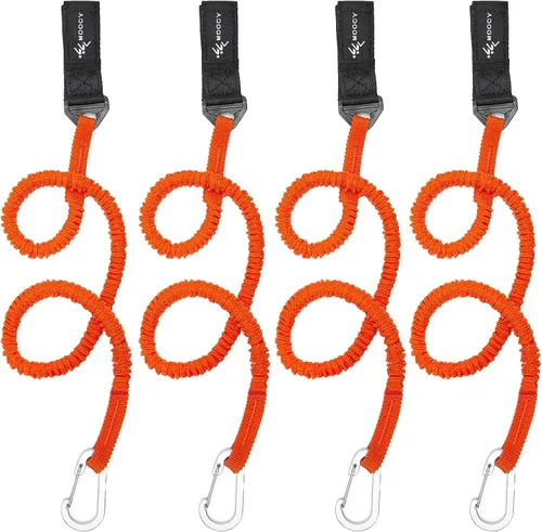 Miniatura 14 de Correa de remo para kayak, correa de caña de kayak, cordón elástico en espiral, accesorios de pesca para kayak y remos Naranja -1 paquete