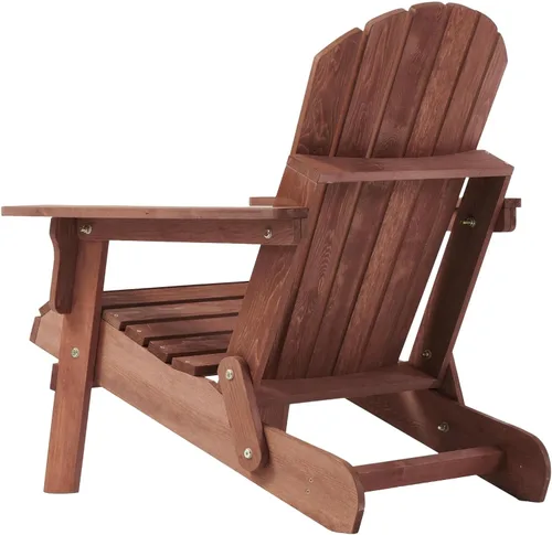 Miniatura 8 de Silla Adirondack plegable, silla de patio de madera de capacidad de 330 libras con acabado a base de agua, sillas de salón de exteriores de 34 x 29