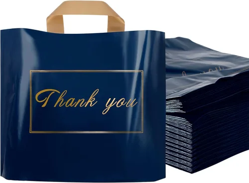 Miniatura 9 de Bolsas de plástico de agradecimiento para pequeñas empresas, bolsas de regalo extra gruesas a granel con asas para clientes recuerdos de fiesta