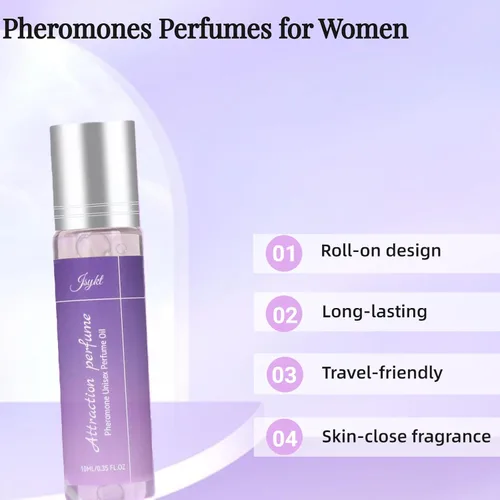 Miniatura 3 de Perfumes de feromonas para mujeres, perfume de larga duración en rollo de rosas y cerezos, fragancia floral portátil, tamaño de viaje, 0.34 onzas