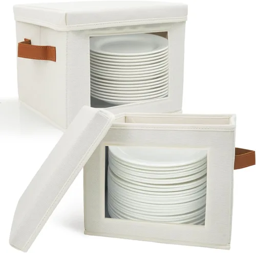 Miniatura 23 de HOMELUX THEORY 8 piezas de contenedores de almacenamiento de porcelana de carcasa dura, almacenamiento de tazas, copas de vino, utensilios