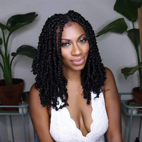 Miniatura 98 de BOHOBABE Cabello de Ganchillo Pre-retorcido Passion Twist de 14 Pulgadas Cabello Corto Ombré Gris Pre-enrollado de Ganchillo Passion Twist para Gris