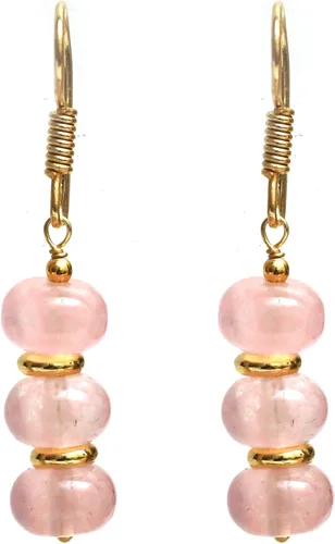 Miniatura 7 de Gempires - Aretes ligeros con cuentas hechas a mano, hipoalergénicos, chapados en oro, aretes colgantes para mujer