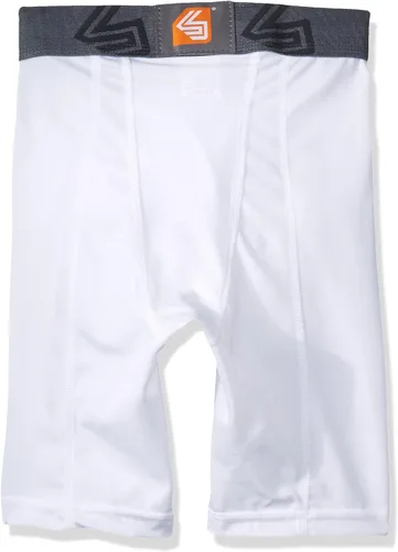 Miniatura 2 de Shock Doctor Pantalones cortos de compresión para adultos con copa protectora Bio-Flex para béisbol, hockey, sóftbol, lacrosse, fútbol y fútbol