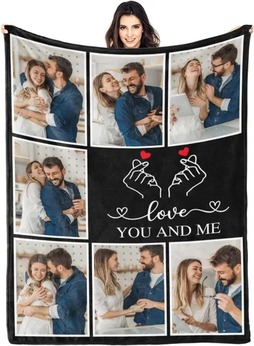 Miniatura 27 de Manta personalizada con fotos y texto para mamá, papá, bebé, familia, amigos, manta personalizada para cumpleaños, Navidad, para mujeres, hermana
