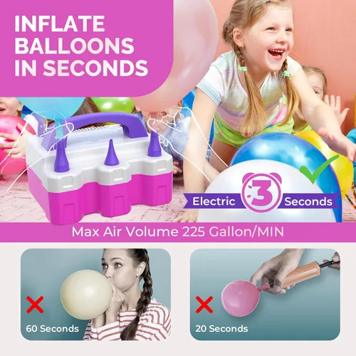 Miniatura 3 de ETENWOLF Electric Balloon Pump for All Balloons 110V 600W Balloon Blower for Party Metalic Latex 260q Foil Balloons, Balloon Inflator for Birthday