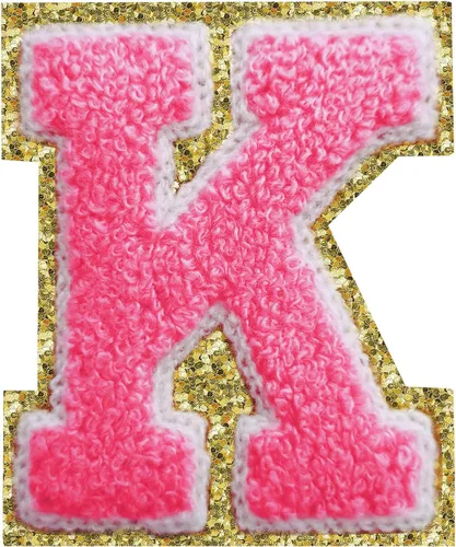 Miniatura 106 de Parches de letras termo-adhesivas de felpilla para chaquetas, parches de letras universitarias con brillantina para planchar en la letra azul A