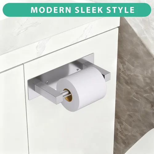 Miniatura 7 de Soporte de papel higiénico de níquel cepillado para baño, montaje en pared, dispensador de papel higiénico comercial de acero inoxidable, soporte