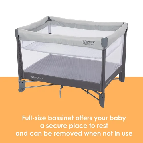 Miniatura 4 de Baby Trend Comet - Corral plegable rápido con moisés colgante, color gris desierto