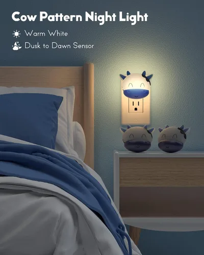 Miniatura 2 de Luz nocturna enchufable a la pared, luz nocturna LED con sensor automático de atardecer a amanecer, luces nocturnas blancas cálidas suaves
