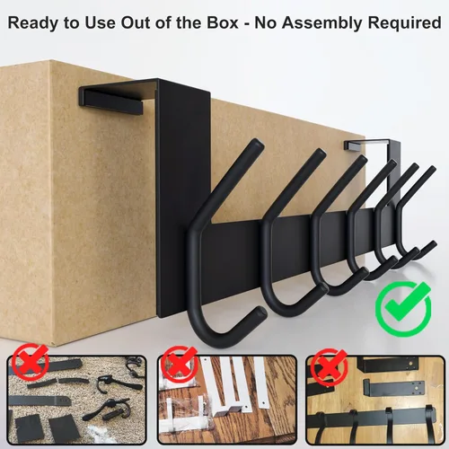 Miniatura 4 de WEBI Ganchos para Puerta Colgadores de Puerta: Toallero Sobre la Puerta con 6 Ganchos para Colgar, Colgador de Toallas Perchero de Puerta Colgador