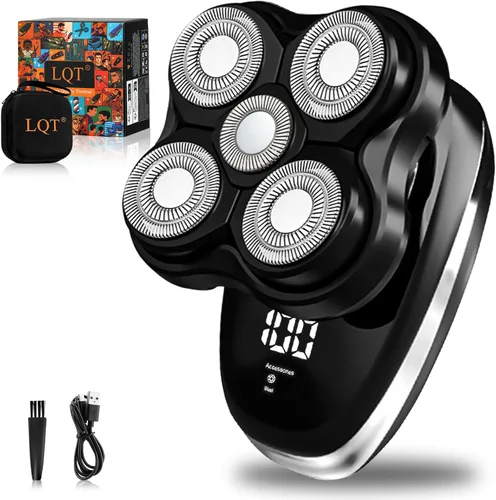 Afeitadora de cabeza para hombres calvos, afeitadora eléctrica húmeda y seca con cabezal flotante 5D y cuchillas magnéticas, afeitadora recargable