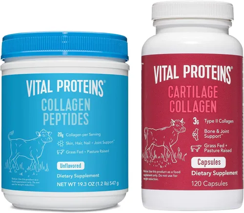 Vital Proteins Píldoras del colágeno del polvo 19.3oz+ de los péptidos del colágeno, tipo II