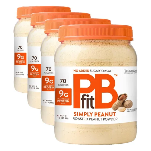 Miniatura 8 de PBfit Polvo de mantequilla de maní con sabor a calabaza especiada de 15 onzas, untado de mantequilla de maní en polvo de maní asado real, 7 g