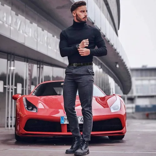 Miniatura 5 de VONMELLI Cinturón de cuero de doble punta para hombres, cinturón de doble ojal para pantalones