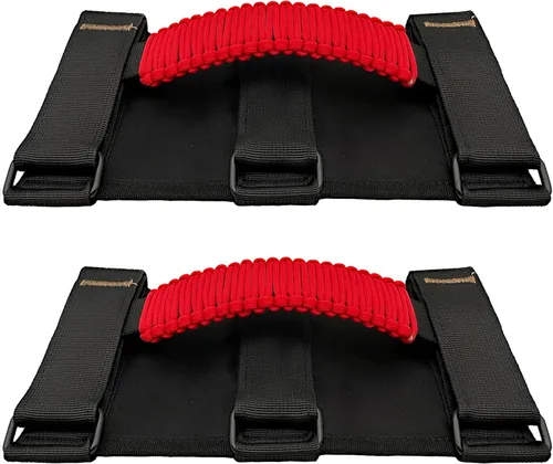 Miniatura 8 de Asas de Agarre para Jeep, Paquete de 4, Asas de Agarre de Barra Enrollable de Paracord para Jeep Wrangler para JK TJ JL CJ YJ JKU JLU y Gladiator