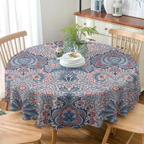 Miniatura 245 de Mantel Floral Retro de Pájaros, Diseño Original Bohemio William Morris Estampado Cubierta de Mesa para Hogar Picnic Fiesta Comedor Cocina William