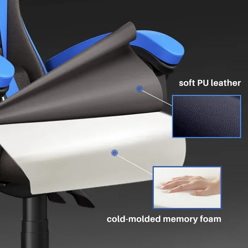 Miniatura 4 de Racingreat Silla de juegos con respaldo alto, silla ergonómica para jugadores de computadora con reposacabezas y soporte lumbar, silla de juego