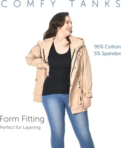 Miniatura 2 de Comfneat Paquete de 4 camisetas básicas de algodón para mujer, estilo casual, cómodas, ropa