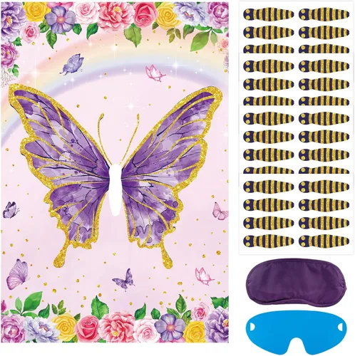 Miniatura 11 de Pin The Pacifier On The Baby Game Póster de juegos de chupetes con 64 calcomanías para chupetes para baby shower, regalos de fiesta, suministros