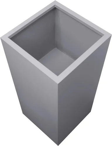 Miniatura 3 de Maceta metálica galvanizada moderna para interiores y exteriores con drenaje (12 x 12 x 28 pulgadas, gris)