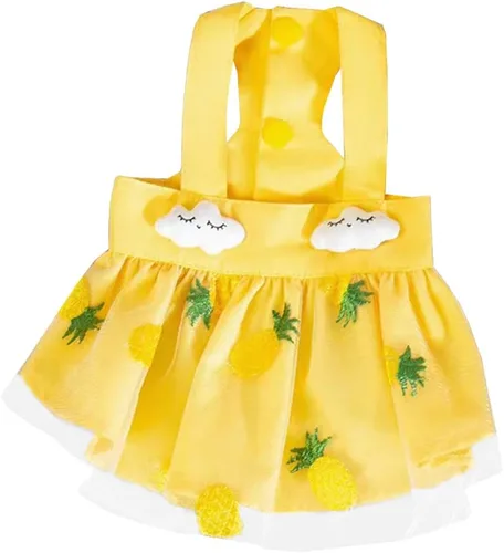 Anelekor - Vestidos de princesa para cachorros, ropa para perro, ropa de verano para perritos, preciosa falda de encaje sin mangas de piña para