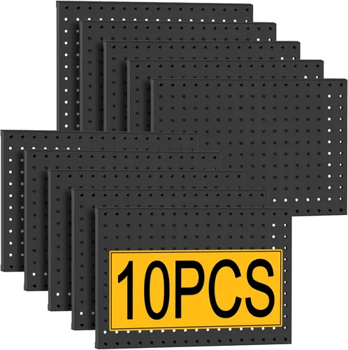 Miniatura 13 de PBHEPJ 4 paneles de metal para tablero de clavijas, tableros de clavijas resistentes para almacenamiento de herramientas de garaje y jardín, incluye