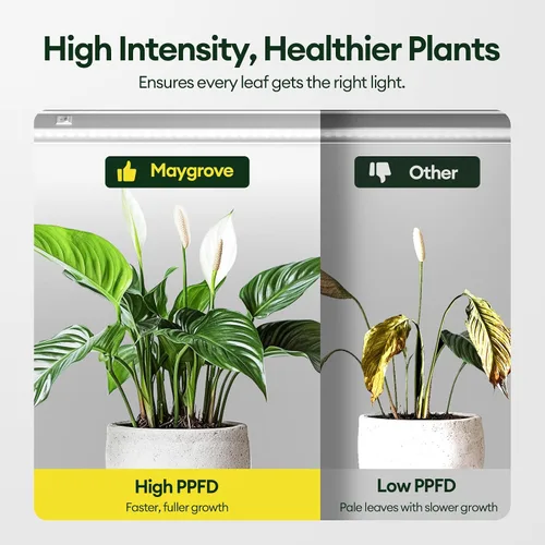 Miniatura 4 de Maygrove Luces de cultivo para plantas de interior de 2 pies, luz de crecimiento de espectro completo similar al sol, 5000 K, 60 W (4 x 15 W), tiras