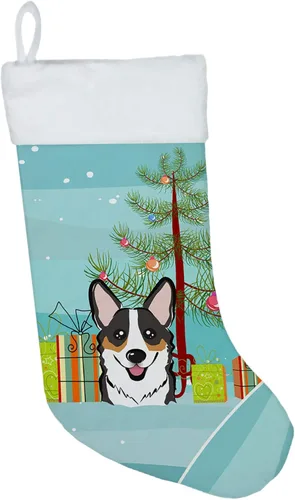 Miniatura 33 de Caroline's Treasures BB1590CS Árbol de Navidad y Alaskan Malamute Calcetines de Navidad para colgar en la chimenea, decoración de fiesta de Navidad
