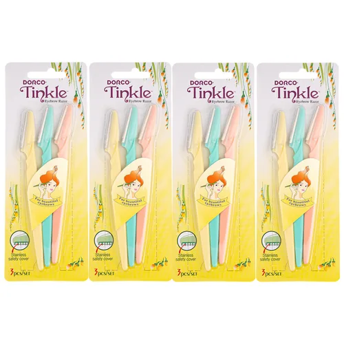 Miniatura 10 de Dorco Tinkle - Navaja para cejas, recortadora moldeadora de cabello y herramienta de retoque, rasuradora facial con cubierta de seguridad, 12