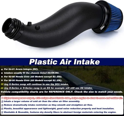 Miniatura 2 de PTNHZ Cuello azul 4.5 "/115 mm coche de alto flujo de entrada de aire frío filtro de aire de admisión de energía Sistema de entrada de aire