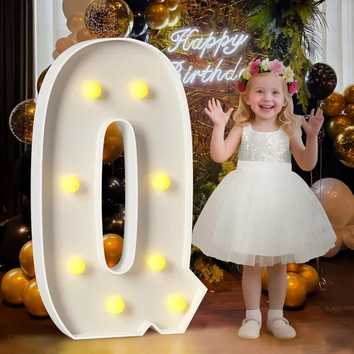 Miniatura 32 de Mixifox Letras V de marquesina de 3 pies, letras grandes iluminadas de 3 pies de alto con luces, letra grande para boda, compromiso, graduación