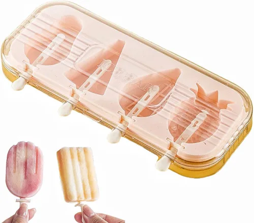 Juego de 4 moldes de silicona para hacer paletas de helados, moldes de helado congelados, accesorios de cocina, fácil liberación, leche materna,