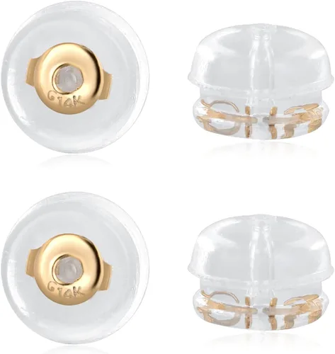Miniatura 12 de 3 pares de respaldos de arete de silicona tricolor de repuesto Cómodos respaldos de arete de goma para tachuelas Respaldos de arete planos