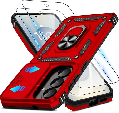 Miniatura 46 de ATUMP Funda para OnePlus Nord N200 5G con protector de pantalla HD con cubierta para cámara deslizante, soporte de anillo de rotación de 360°