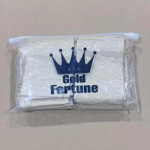 Miniatura 3 de Bolsas de yute con cordón de ajuste de algodón para regalos, 50 unidades Gris