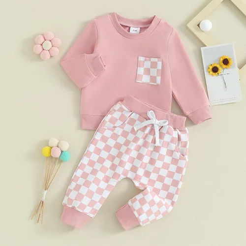 Miniatura 2 de Lesimsam Conjunto de sudadera de manga larga para bebé niño y niña, para otoño e invierno