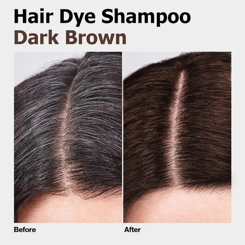 Miniatura 2 de Champú 3 en 1, color de cabello semipermanente, tinte para el cabello castaño oscuro, seguro y profesional, fácil de usar, para salón y hogar, 16.9